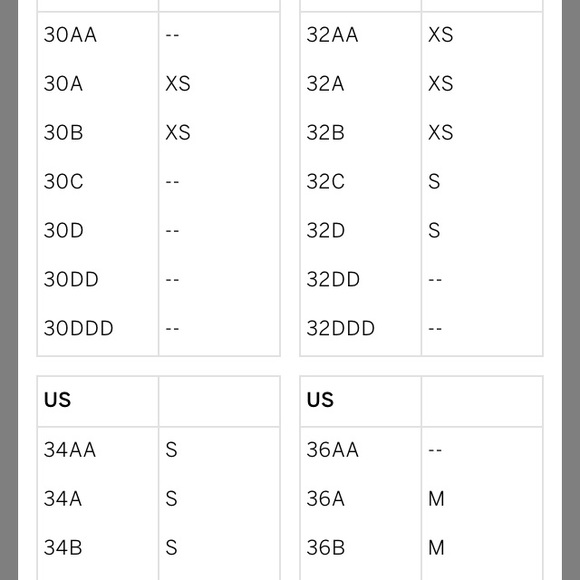 Victoria’s Secret bra sizes to help - Picture 1 of 2